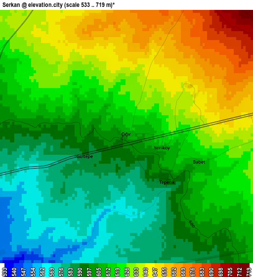 Serkan elevation map