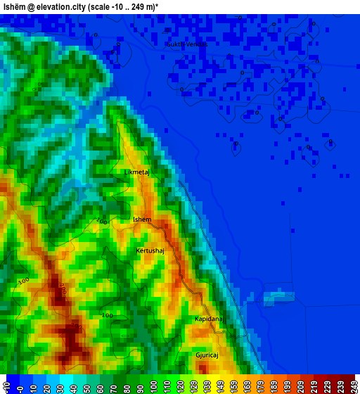 Ishëm elevation map