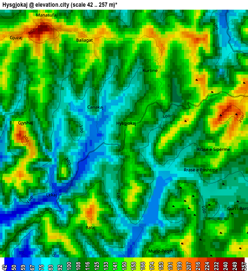 Hysgjokaj elevation map