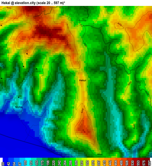 Hekal elevation map