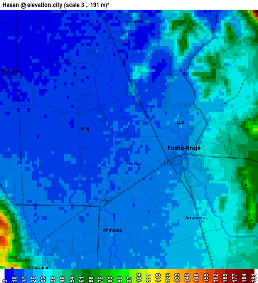 Hasan elevation map