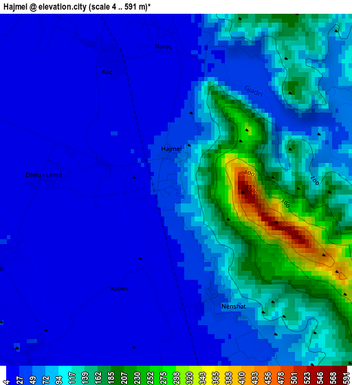 Hajmel elevation map