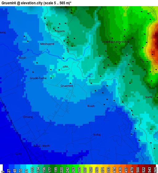 Gruemirë elevation map