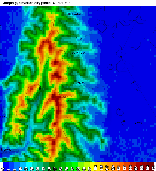 Grabjan elevation map