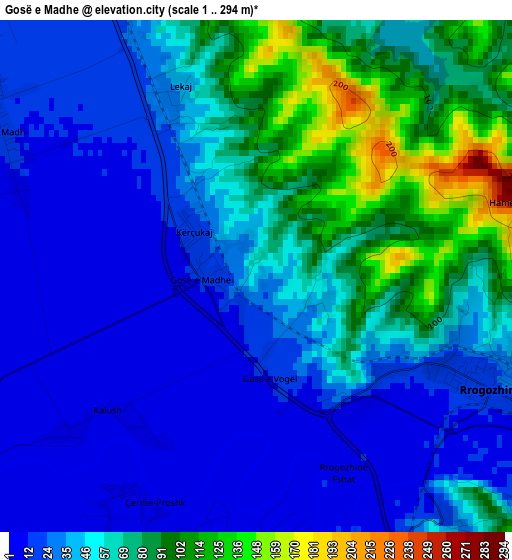 Gosë e Madhe elevation map