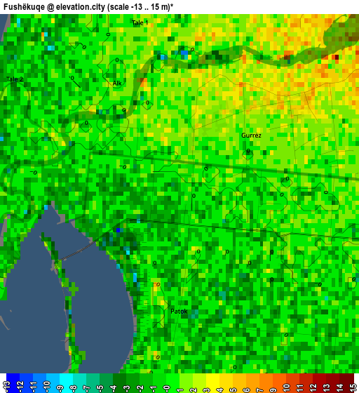 Fushëkuqe elevation map