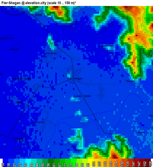 Fier-Shegan elevation map