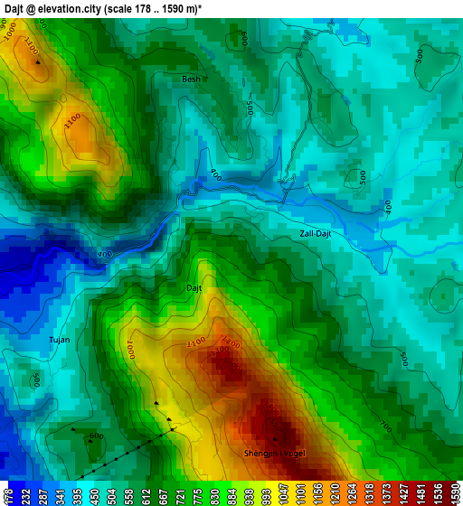 Dajt elevation map