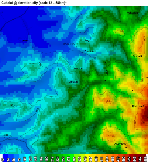 Cukalat elevation map