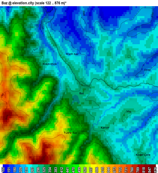 Baz elevation map