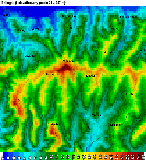 Ballagat elevation map