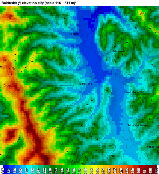 Baldushk elevation map