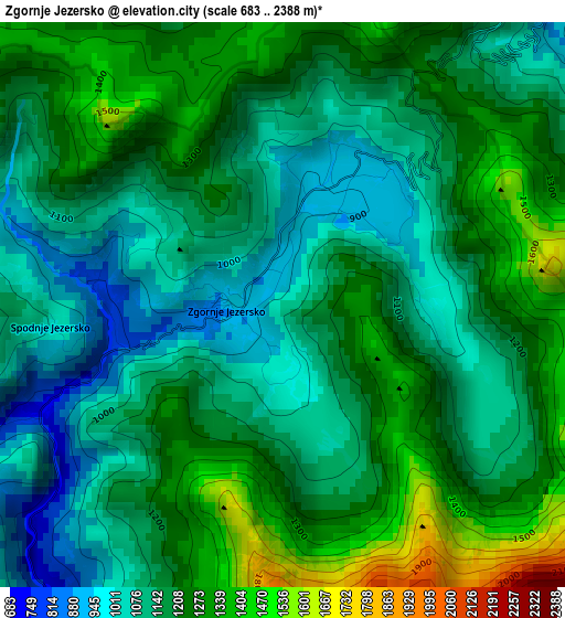 Zgornje Jezersko elevation map