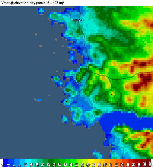 Vrsar elevation map