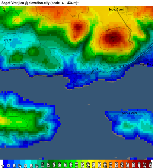 Seget Vranjica elevation map