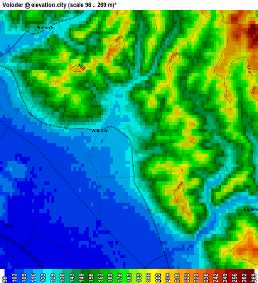 Voloder elevation map