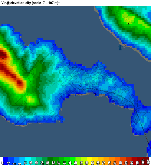 Vir elevation map