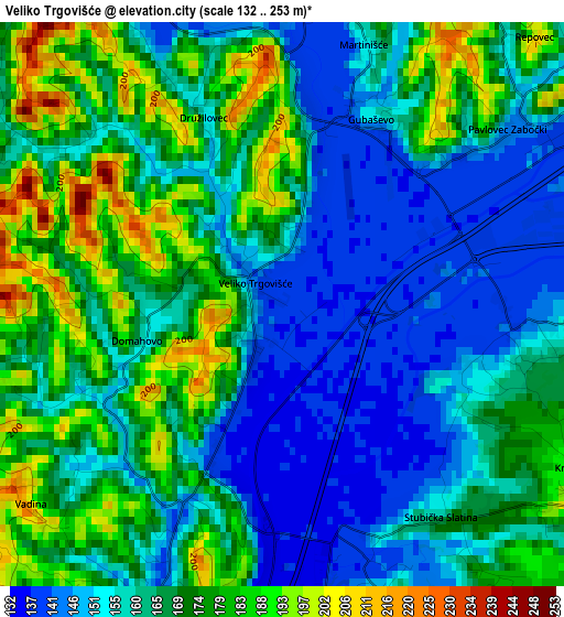 Veliko Trgovišće elevation map