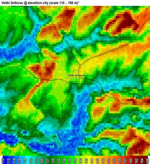 Veliki Grđevac elevation map