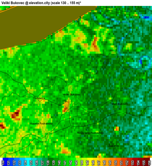 Veliki Bukovec elevation map