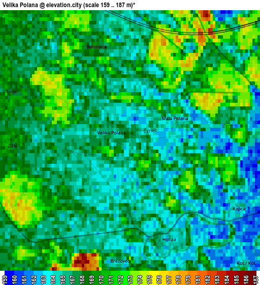 Velika Polana elevation map