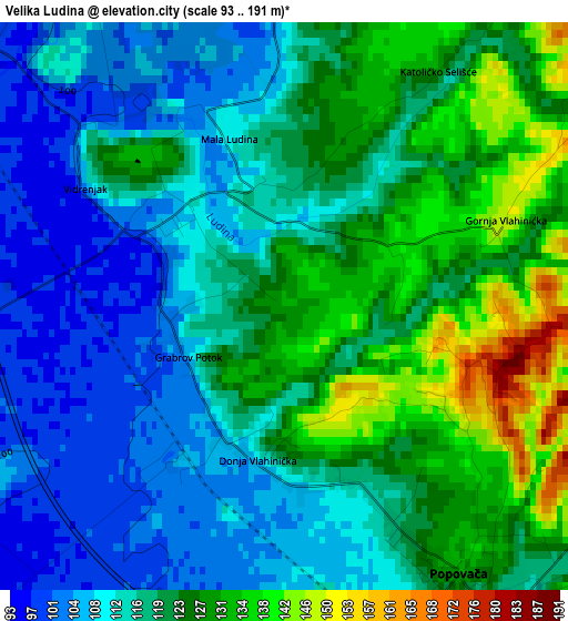 Velika Ludina elevation map