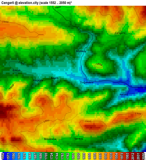 Cengerli elevation map