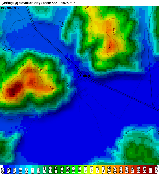 Çeltikçi elevation map