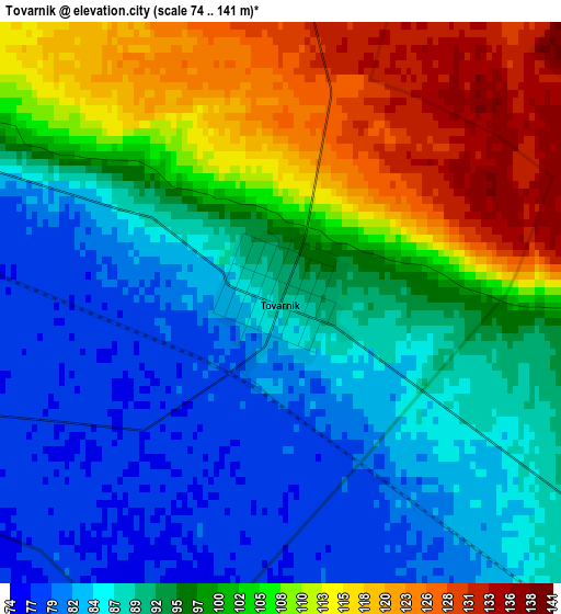 Tovarnik elevation map