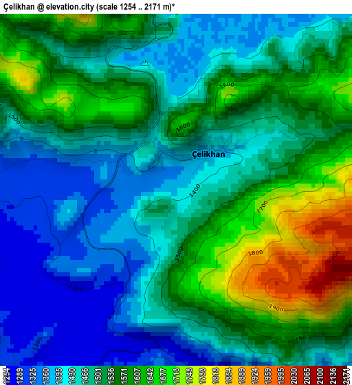 Çelikhan elevation map