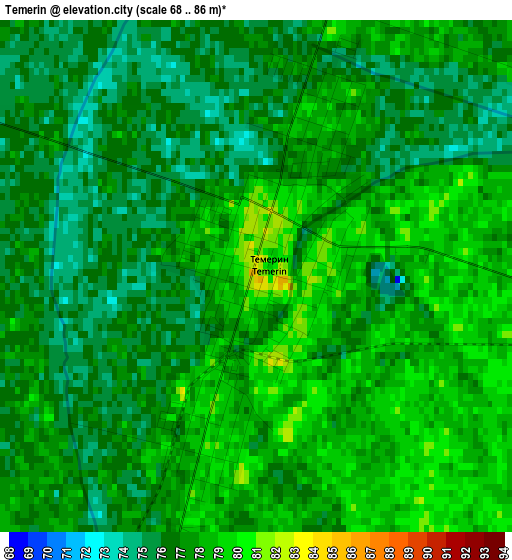 Temerin elevation map