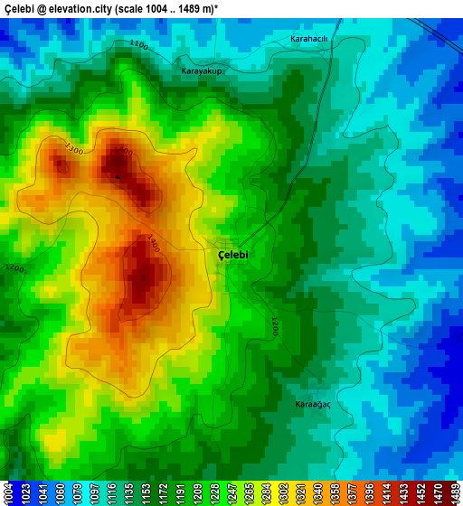 Çelebi elevation map