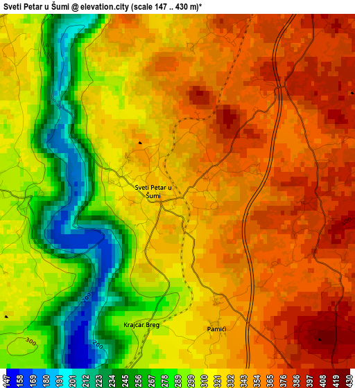 Sveti Petar u Šumi elevation map