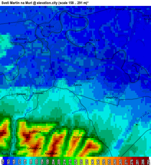 Sveti Martin na Muri elevation map