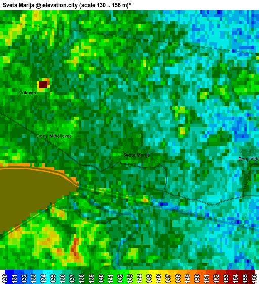 Sveta Marija elevation map