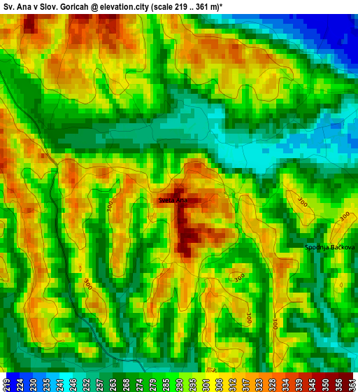 Sv. Ana v Slov. Goricah elevation map