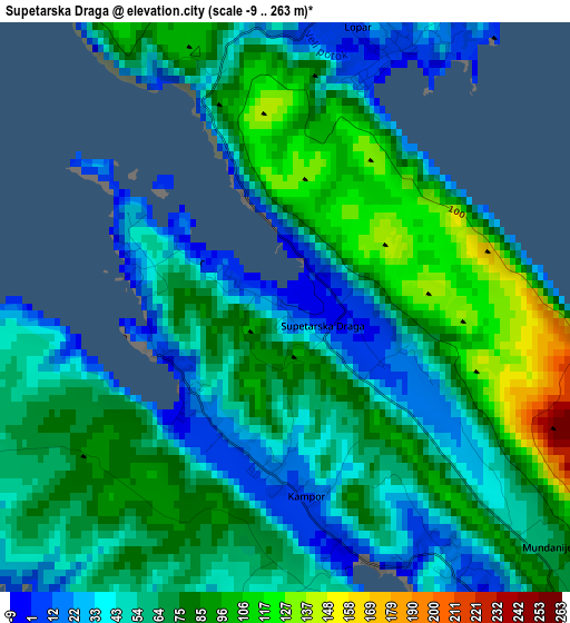 Supetarska Draga elevation map