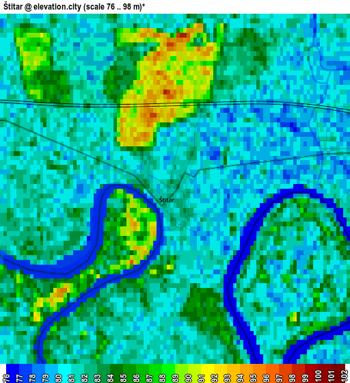 Štitar elevation map