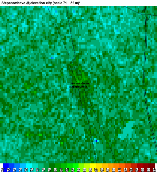 Stepanovićevo elevation map