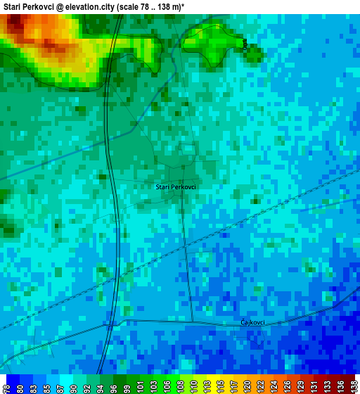 Stari Perkovci elevation map