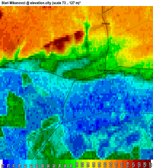 Stari Mikanovci elevation map