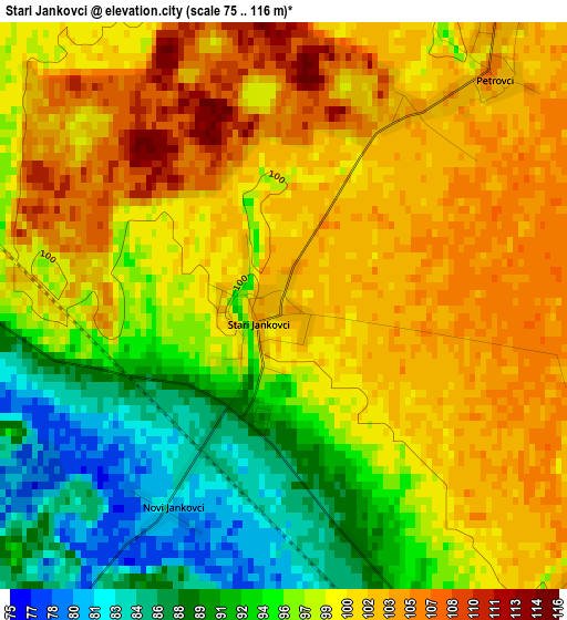 Stari Jankovci elevation map