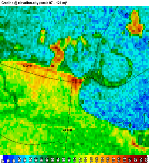 Gradina elevation map