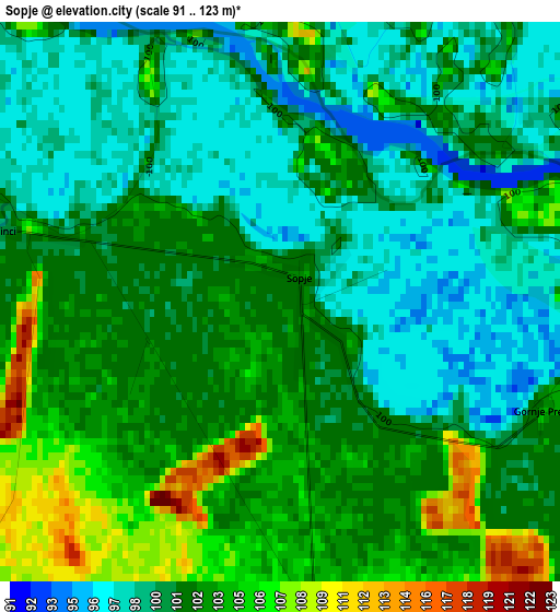 Sopje elevation map