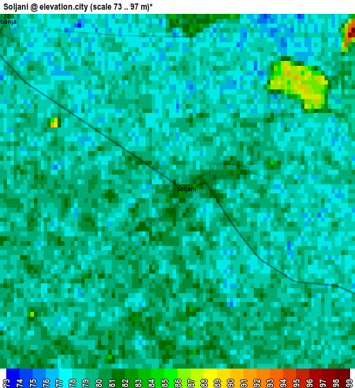 Soljani elevation map