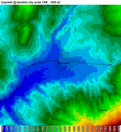 Çayıralan elevation map