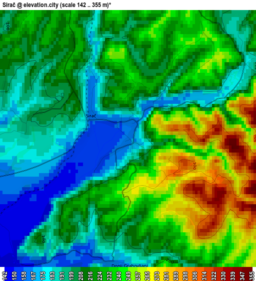 Sirač elevation map