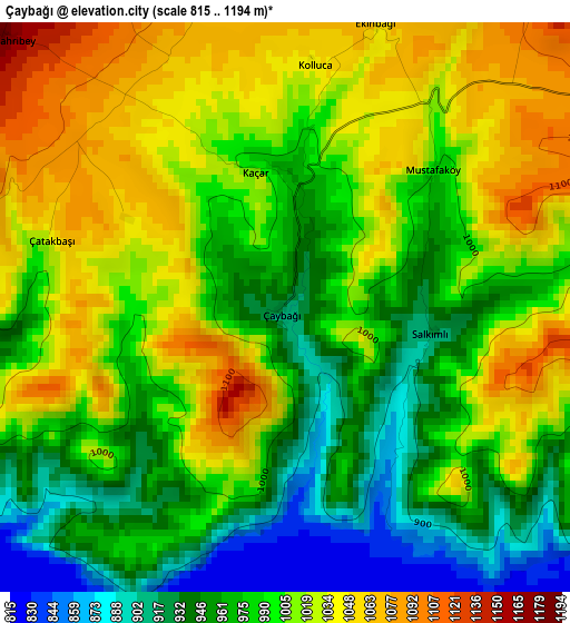 Çaybağı elevation map