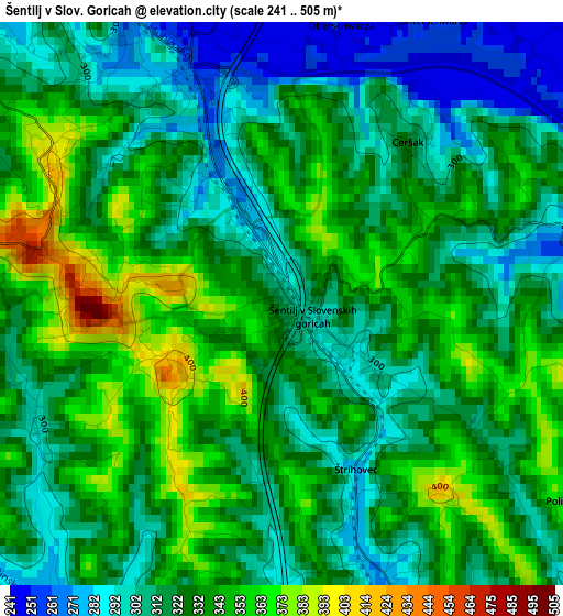 Šentilj v Slov. Goricah elevation map