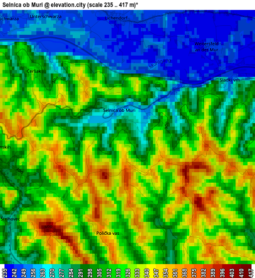 Selnica ob Muri elevation map